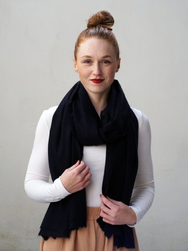 100% kašmírová šála velká černá