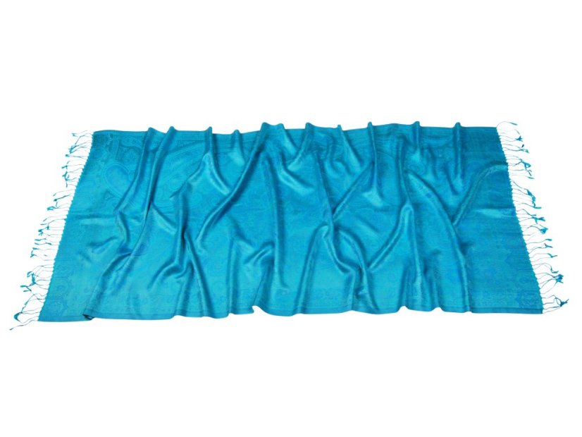 Hedvábná šála Super velká Metok tyrkysová