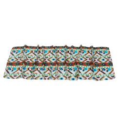 Hedvábná šála s potiskem bílá se světle zelenou a měděnou