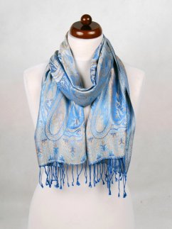 Hodvábny šál Super svetlomodrý