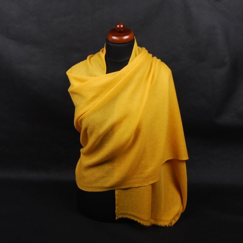 100% kašmírový šál veľký žltý