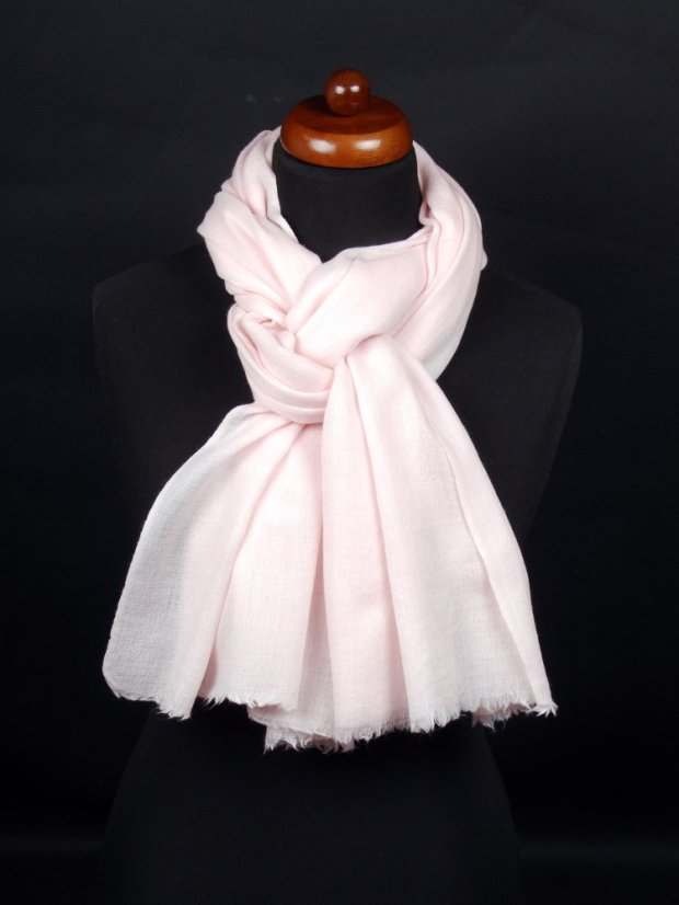 Kašmírská vlněná pašmína Self světle růžová New Dawn