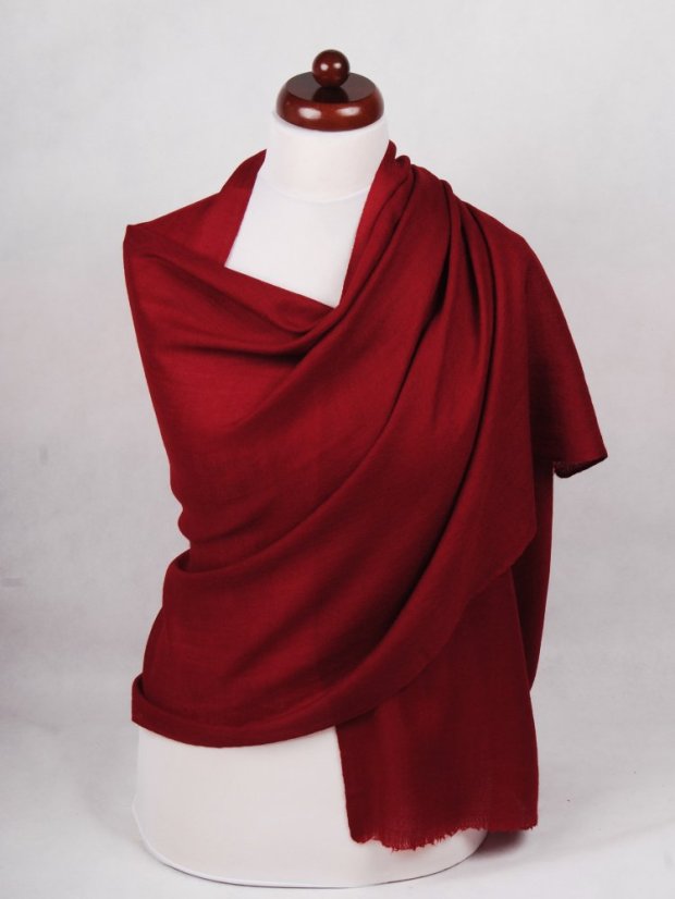 Pashmina-Wollschal Self dunkelrot