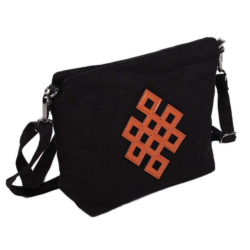 Tibetská kabelka crossbody Tharpa čierna
