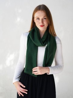 100% kašmírový šál exclusive úzky tmavozelený