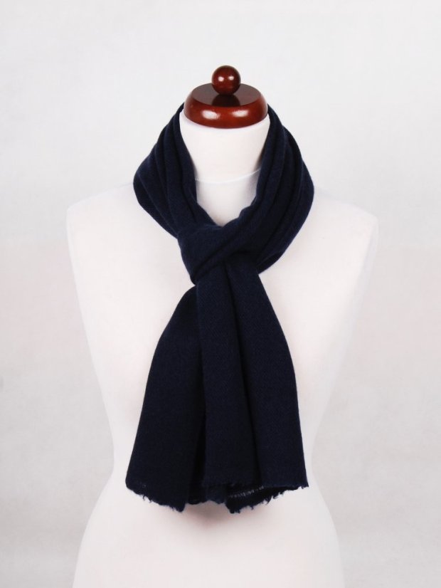 100% kašmírová šála exclusive úzká tmavě modrá