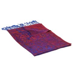 Schal aus Viskose und Seide dunkelblau mit Lila