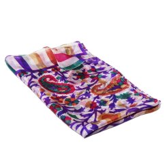 Hedvábná šála s potiskem tmavě modrofialová