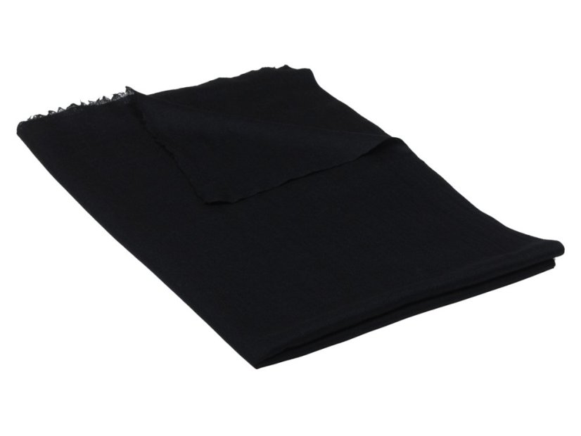 Kašmírská vlněná pašmína Self černá