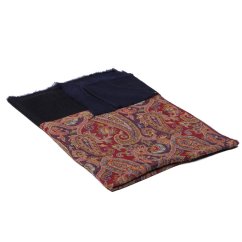 Kašmírska vlnená pašmína Khani Jamavar exclusive čierno-červeno-žltá