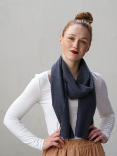 100% kašmírová šála exclusive úzká tmavě šedá