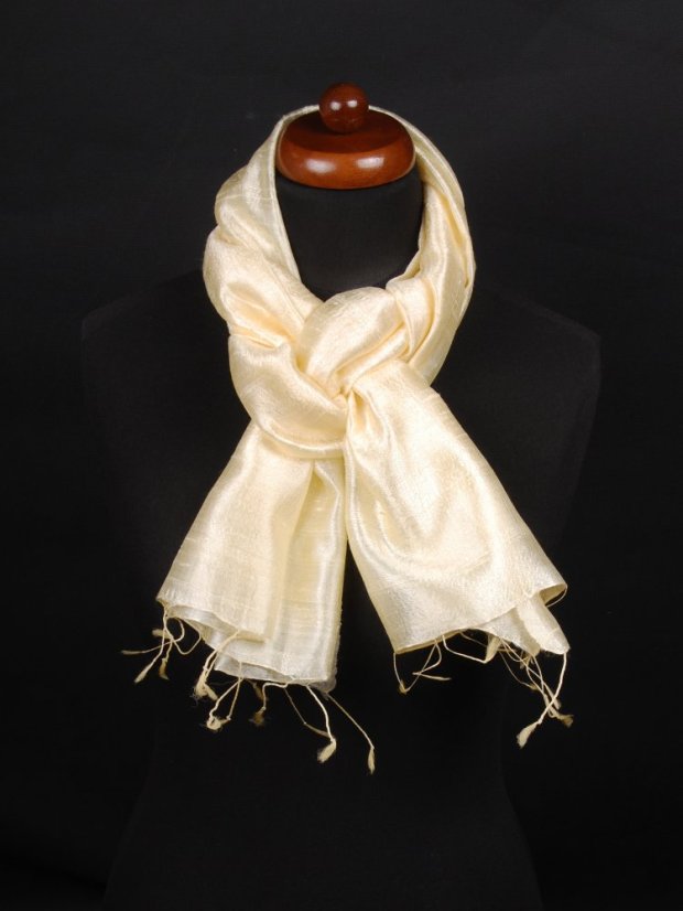Schal aus Rohseide hellgelb