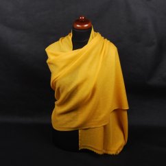 100% kašmírová šála velká žlutá