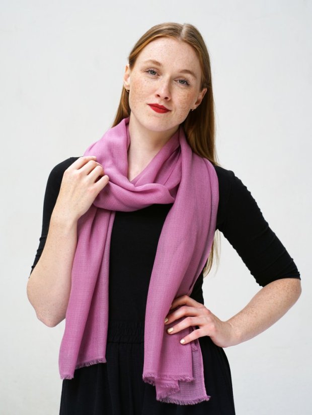 Prstienková pašmína exclusive šedofialová