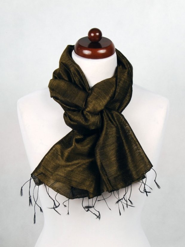 Schal aus Rohseide khaki