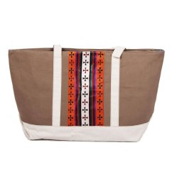 Tibetische Handtasche Shopper Thogme Druk hellbraun