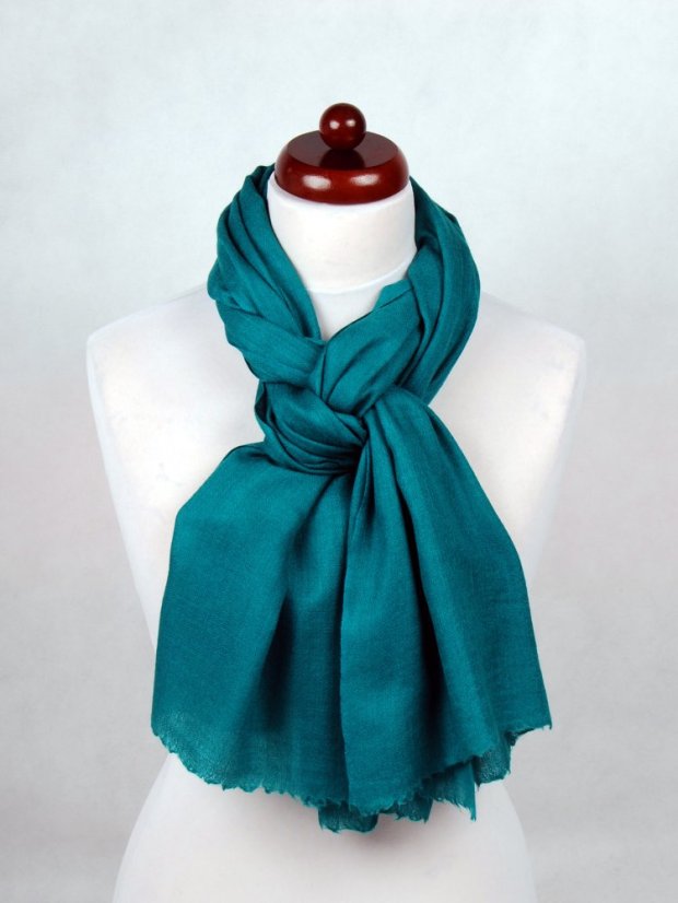 Pashmina-Wollschal Self in Smaragdgrün