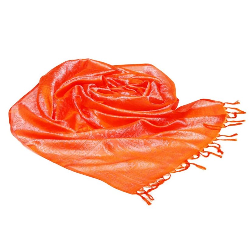 Seidenschal aus Varanasi orange-hellrosa