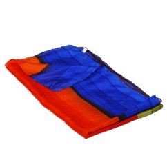 Handgemalter Seidenschal mit Orange, Rot und Dunkelblau