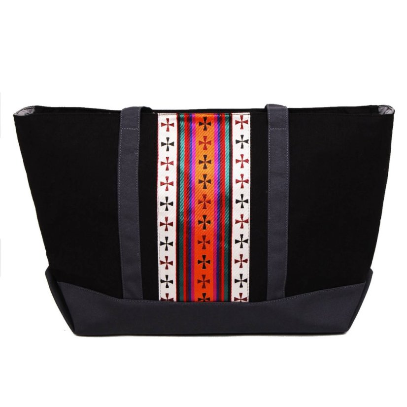 Tibetská kabelka Shopper Thogme Druk černá