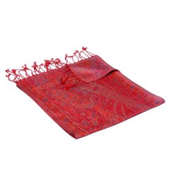 Hedvábná šála Super červená s magentou a zelenou