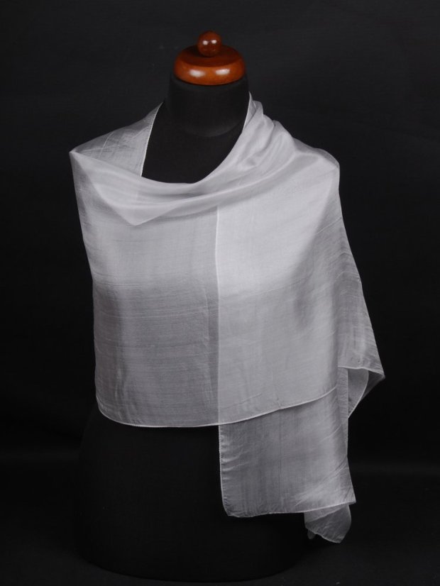 Hodvábny šál jednofarebný svetlošedý