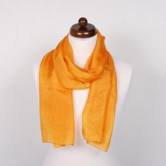 Hodvábny šál jednofarebný tmavožltý