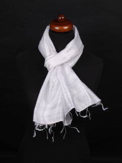 Šála ze surového hedvábí bílá