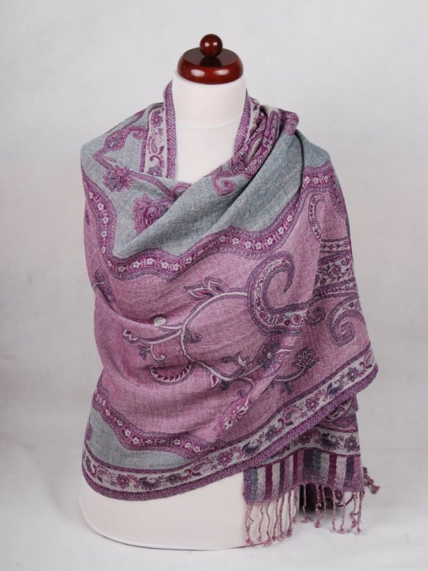 Schal aus Merinowolle lila