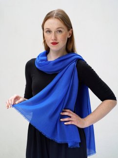 Ring-pashmina exklusiv blau