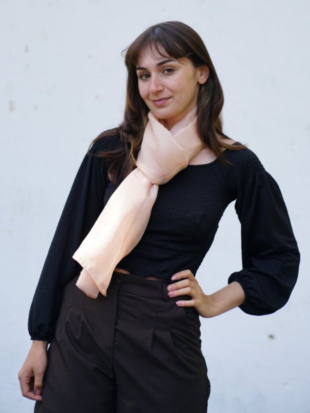 Seidenschal einfarbig puderrosa