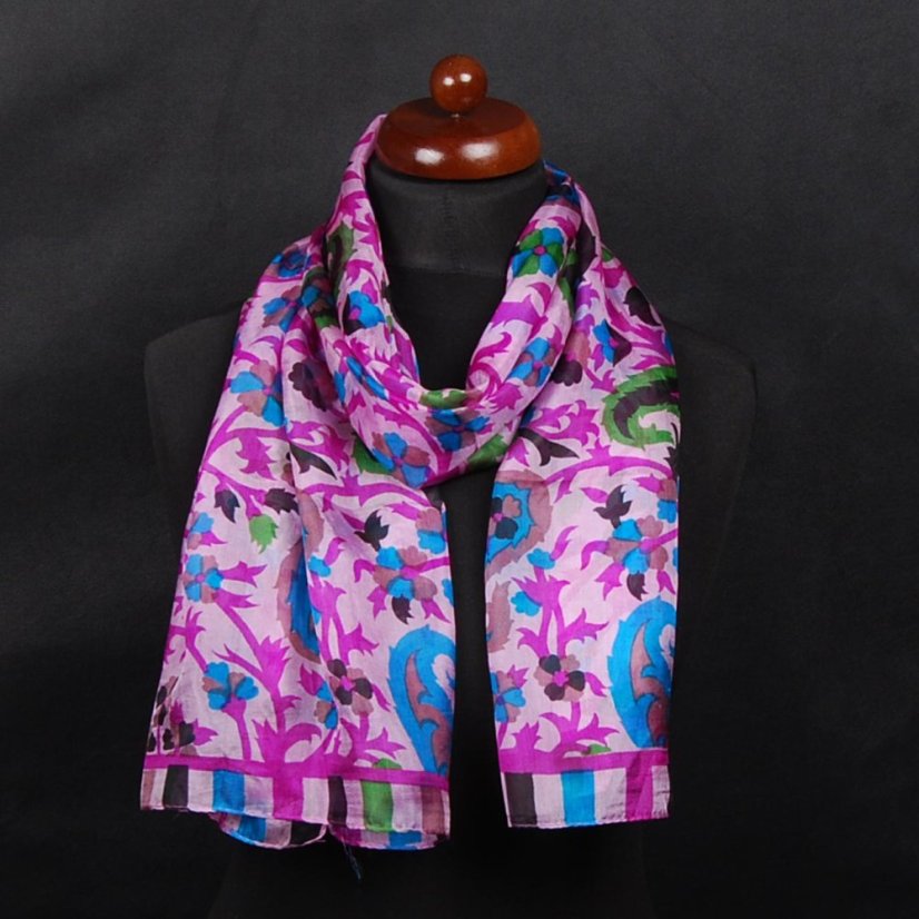 Seidenschal mit Aufdruck lila