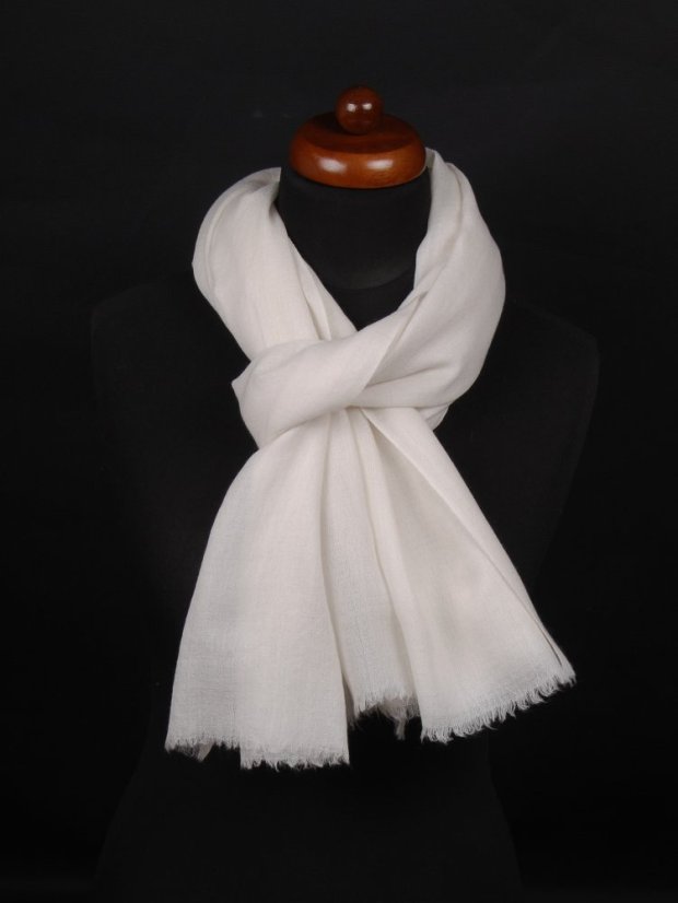 Pashmina-Wollschal Self cremefarben