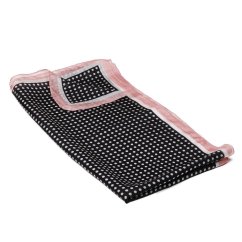 Hodvábny šál s potlačou čierno-biely so svetloružovou farbou