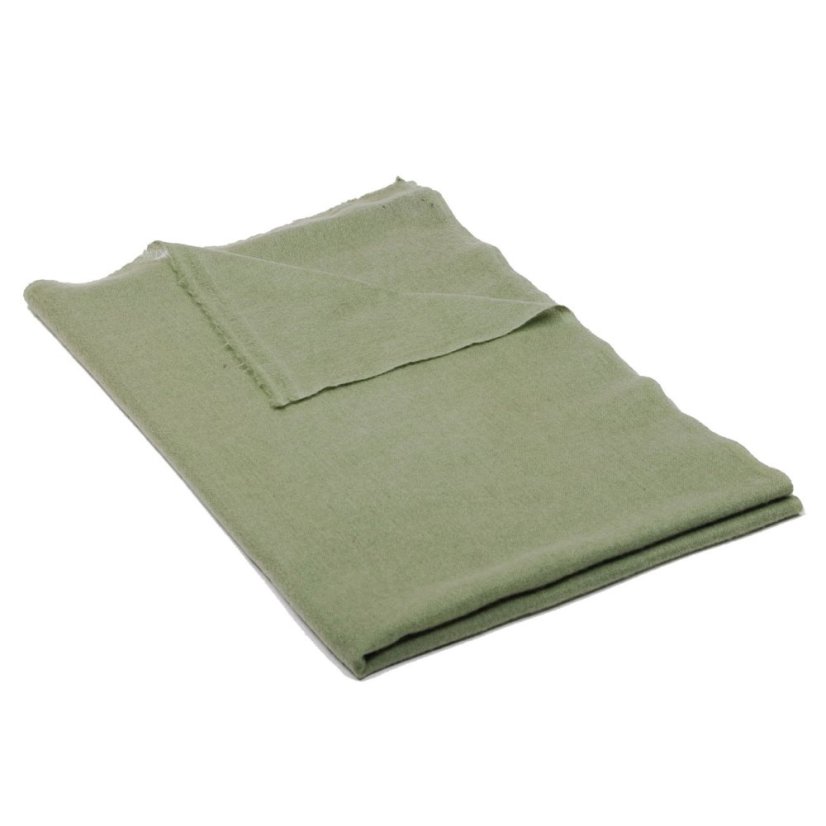 100% Kaschmir-Schal groß hellgrün mit Grau-Stich