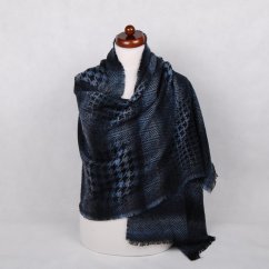 Šála z viskózy a akrylu tmavě modrošedá