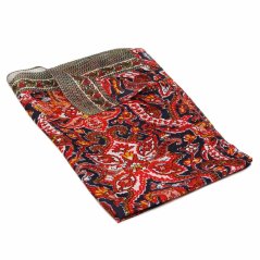 Hedvábná šála s potiskem červeno-černo-bílá