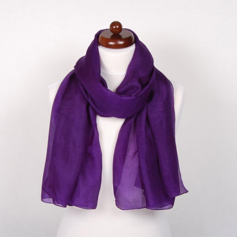 Hodvábny šál veľký tmavofialový