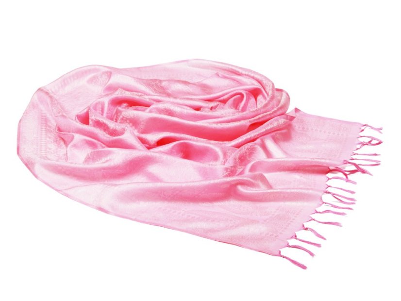 Seidenschal aus Varanasi rosa-cremefarben
