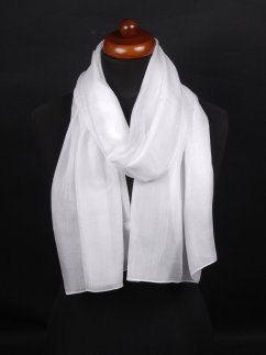 Hedvábná šála jednobarevná bílá