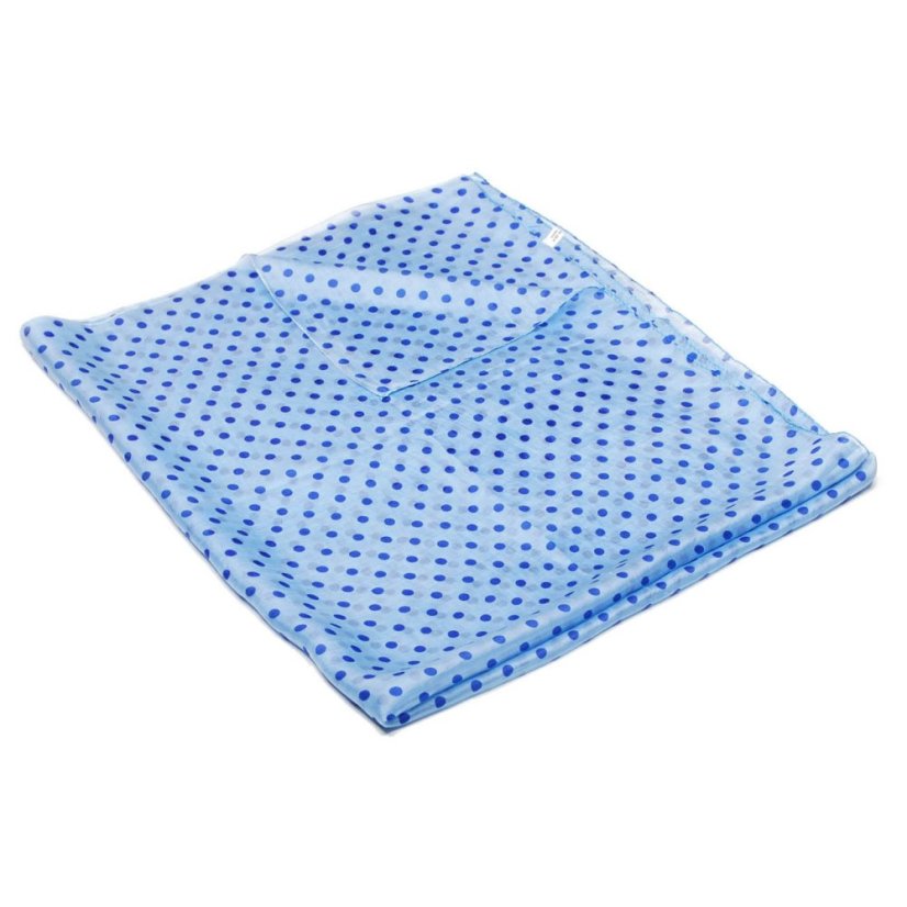 Hodvábny šál s potlačou veľký svetlomodrý