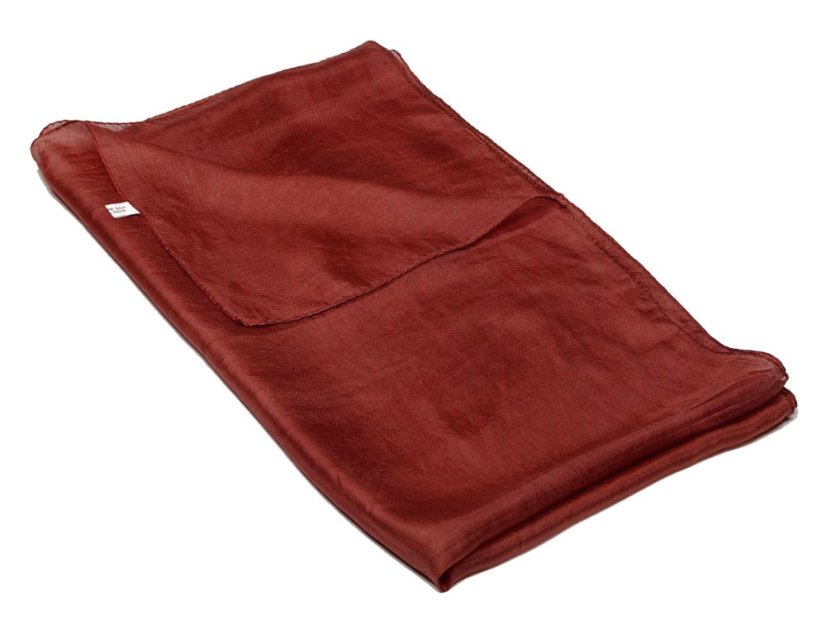 Hedvábná šála jednobarevná červenohnědá