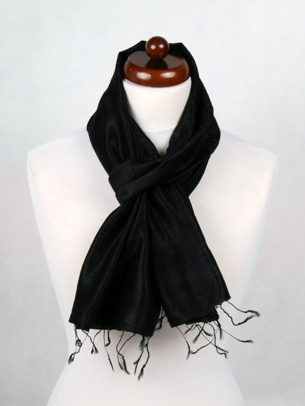 Schal aus Rohseide schwarz