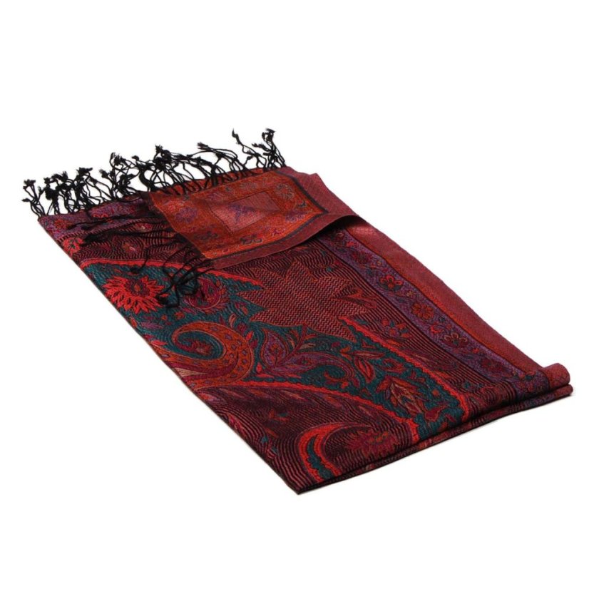 Hedvábná šála Super střední černo-fialová