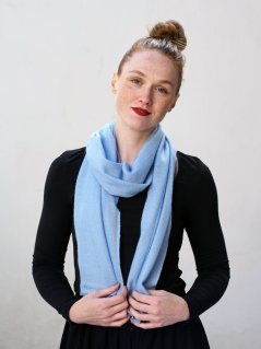 100% kašmírová šála exclusive úzká světle modrá