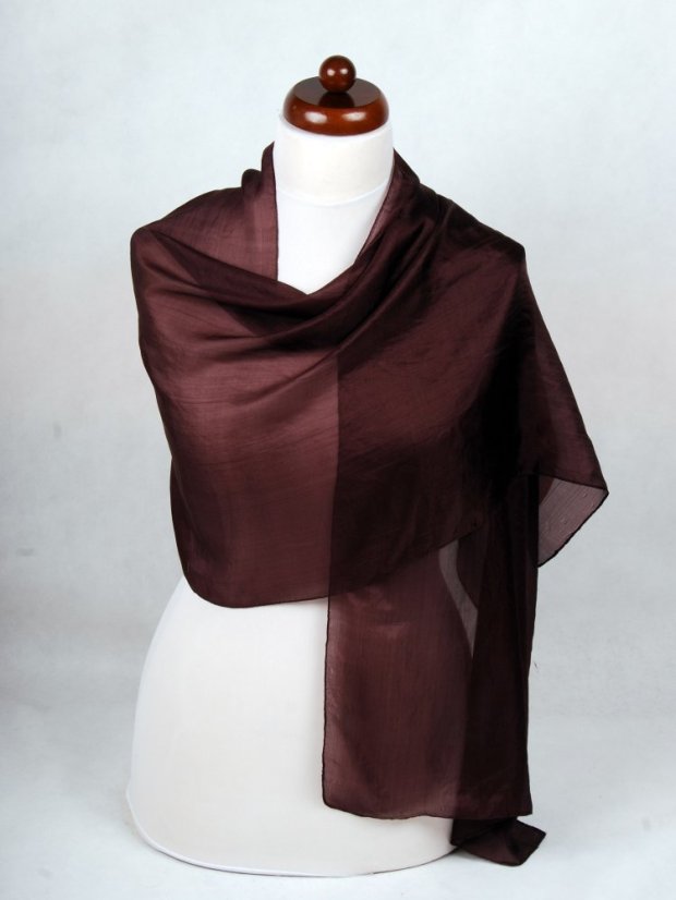 Seidenschal einfarbig dunkelbraun