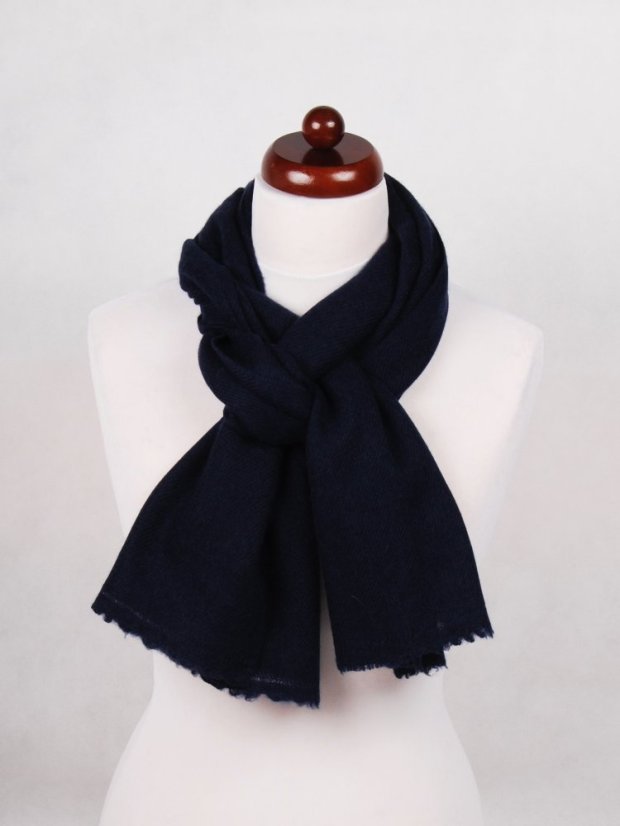 100% kašmírová šála exclusive úzká tmavě modrá