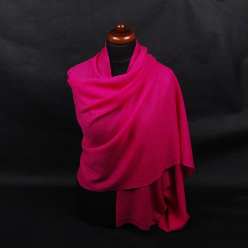 100% Kaschmir-Schal groß in Magenta