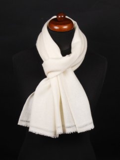 100% kašmírový šál exclusive úzky smotanový