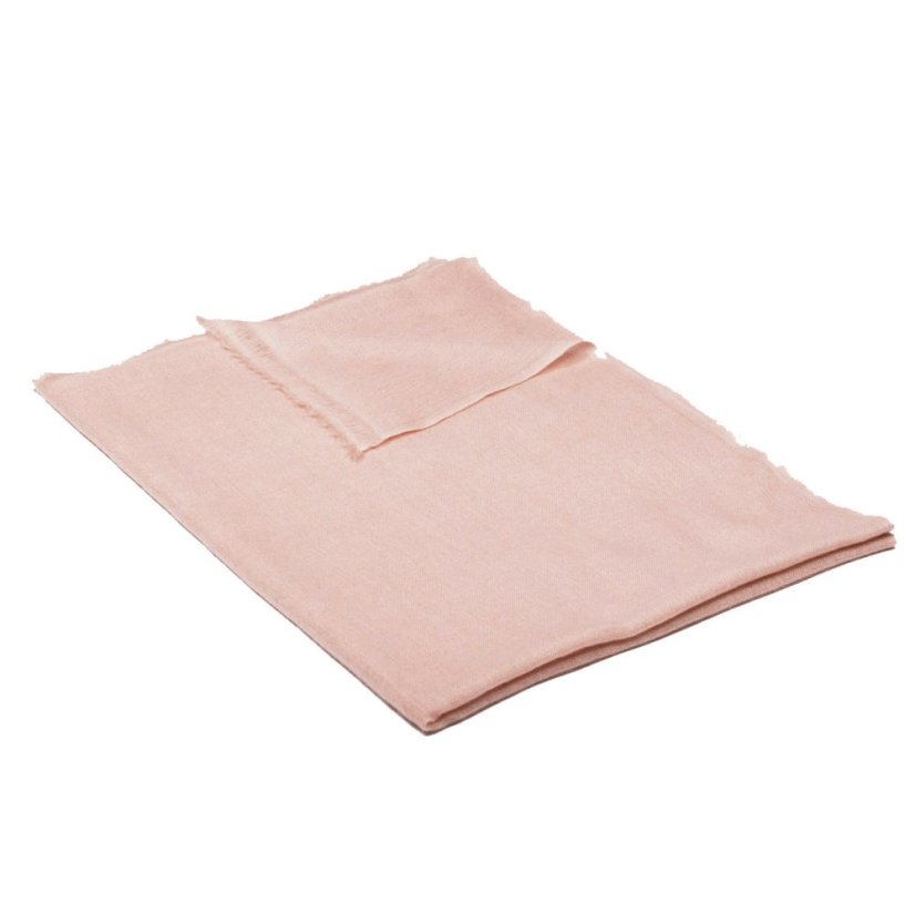 100% Kaschmir-Schal groß beige mit Rosa-Stich